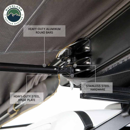 Overland Vehicle Systems HD Nomadic 180 LTE Awning – Grey / Green w/ Black Travel Cover