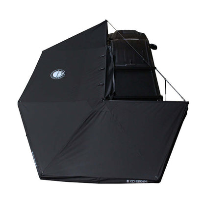 Overland Vehicle Systems XD Nomadic 270 - Awning W/Lights and Black Out , Driver Side, Black Body, Black Trim and Black Travel Cover