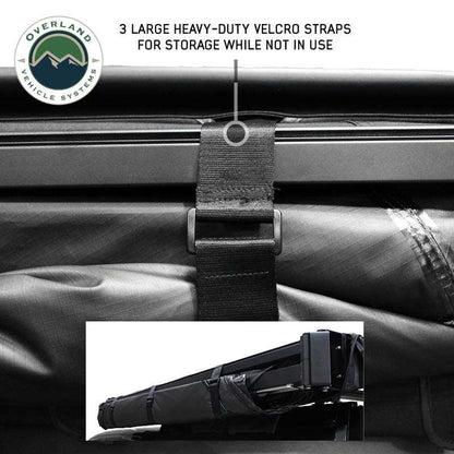 Overland Vehicle Systems XD Nomadic 270 - Awning W/Lights and Black Out , Driver Side, Black Body, Black Trim and Black Travel Cover