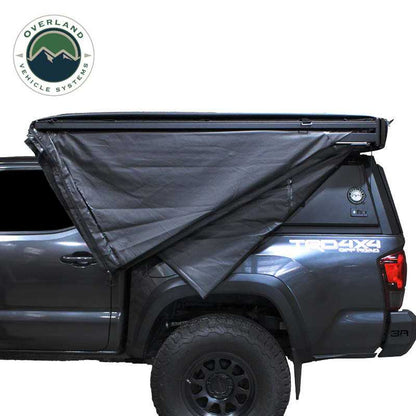 Overland Vehicle Systems XD Nomadic 270 - Awning W/Lights and Black Out , Driver Side, Black Body, Black Trim and Black Travel Cover