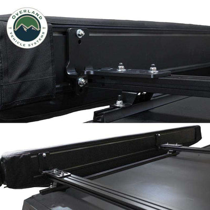 Overland Vehicle Systems XD Nomadic 270 - Awning W/Lights and Black Out , Driver Side, Black Body, Black Trim and Black Travel Cover
