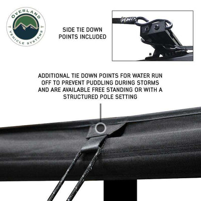 Overland Vehicle Systems XD Nomadic 270 - Awning W/Lights and Black Out , Driver Side, Black Body, Black Trim and Black Travel Cover