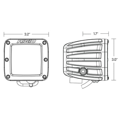 Rigid Industries D-Series Spot with Amber PRO Lens Pair