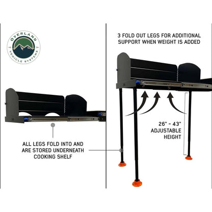 Overland Vehicle Systems Cargo Box Kitchen With Slide Out Sink, Cooking Shelve and Slide Out Work Station