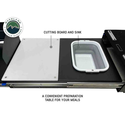 Overland Vehicle Systems Cargo Box Kitchen With Slide Out Sink, Cooking Shelve and Slide Out Work Station