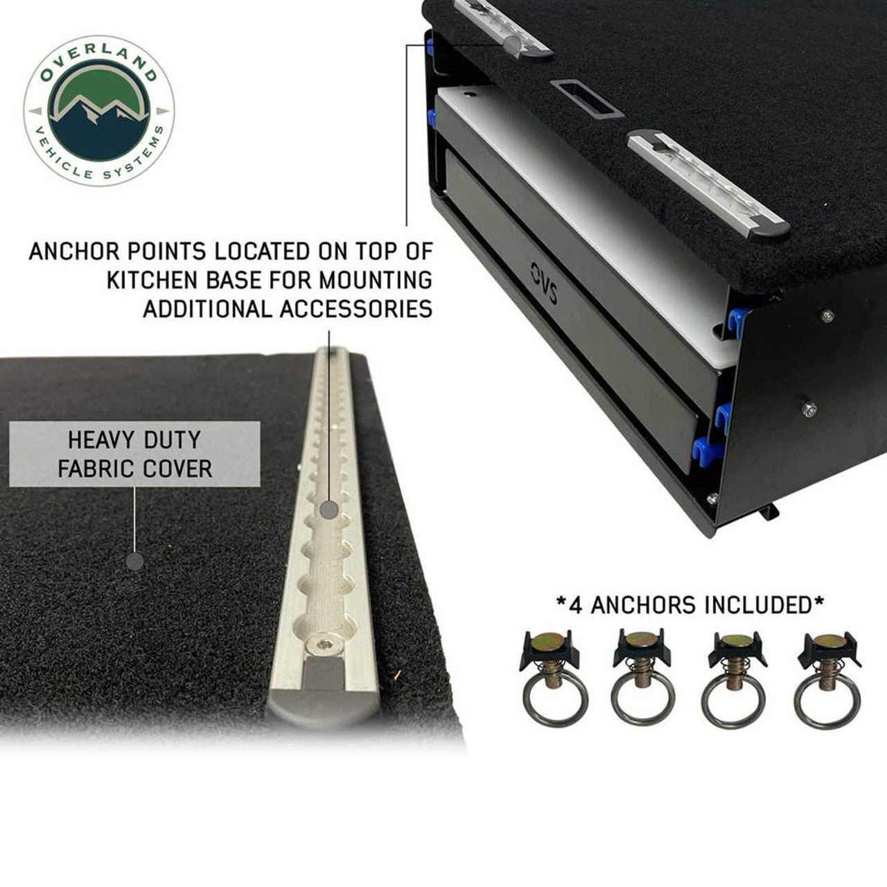 Overland Vehicle Systems Cargo Box Kitchen With Slide Out Sink, Cooking Shelve and Slide Out Work Station