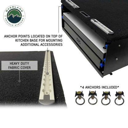 Overland Vehicle Systems Cargo Box Kitchen With Slide Out Sink, Cooking Shelve and Slide Out Work Station