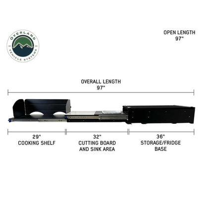 Overland Vehicle Systems Cargo Box Kitchen With Slide Out Sink, Cooking Shelve and Slide Out Work Station