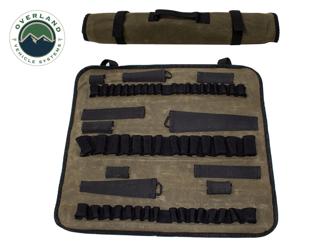 Overland Vehicle Systems Rolled Socket Organizer Storage Bag - #16 Waxed Canvas