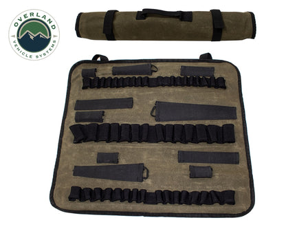 Overland Vehicle Systems Rolled Socket Organizer Storage Bag - #16 Waxed Canvas