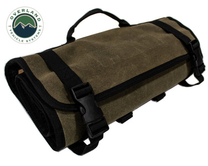 Overland Vehicle Systems Rolled Bag First Aid - Waxed Canvas First Aid Bag for Car