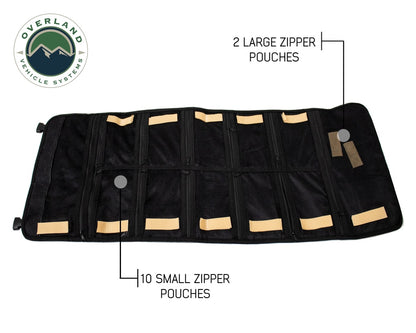 Overland Vehicle Systems Rolled Bag First Aid - Waxed Canvas First Aid Bag for Car