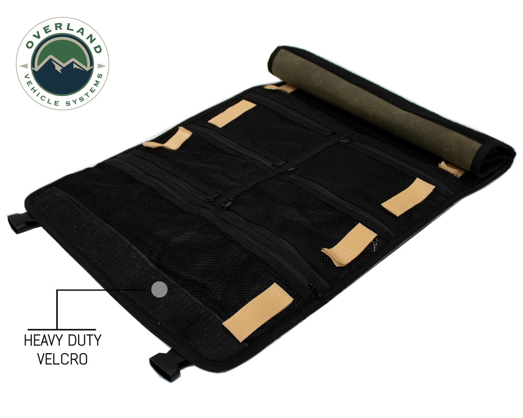 Overland Vehicle Systems Rolled Bag First Aid - Waxed Canvas First Aid Bag for Car