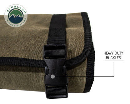 Overland Vehicle Systems Rolled Bag First Aid - Waxed Canvas First Aid Bag for Car