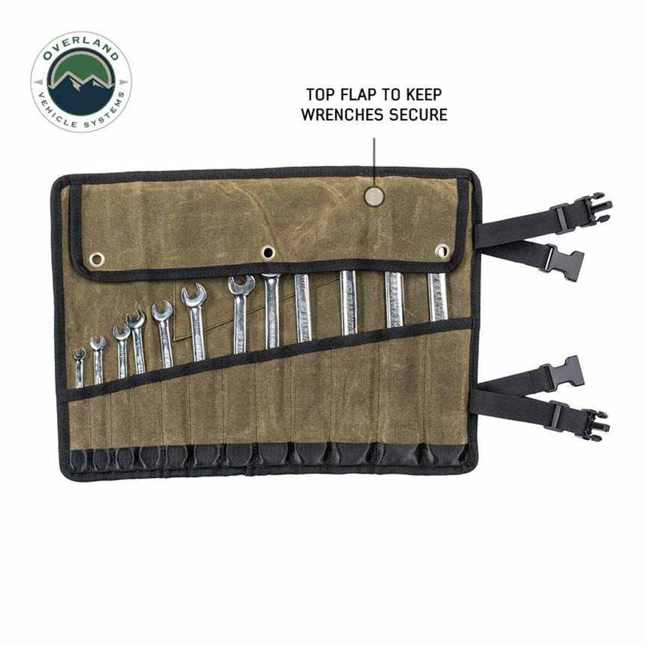 Overland Vehicle Systems Large Wrench Tool Roll (24 Slot) Number 16 Waxed Canvas