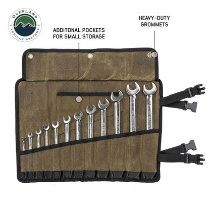 Overland Vehicle Systems Large Wrench Tool Roll (24 Slot) Number 16 Waxed Canvas