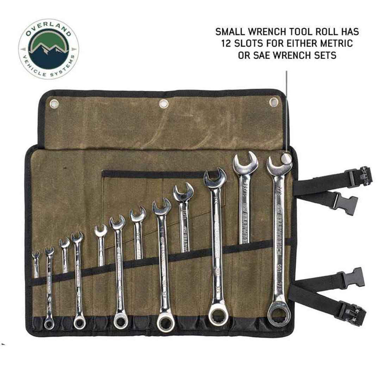 Overland Vehicle Systems Large Wrench Tool Roll (24 Slot) Number 16 Waxed Canvas