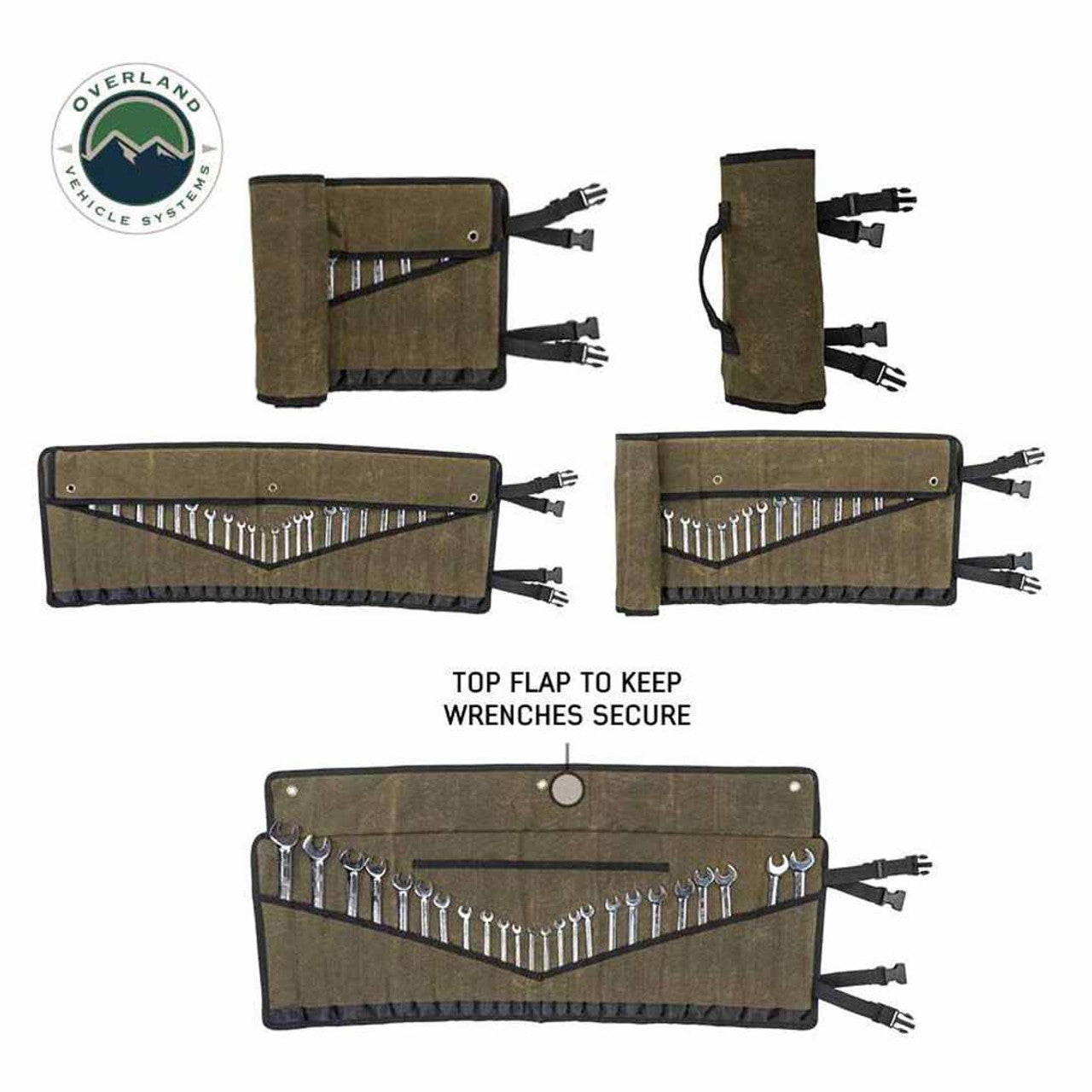 Overland Vehicle Systems Large Wrench Tool Roll (24 Slot) Number 16 Waxed Canvas