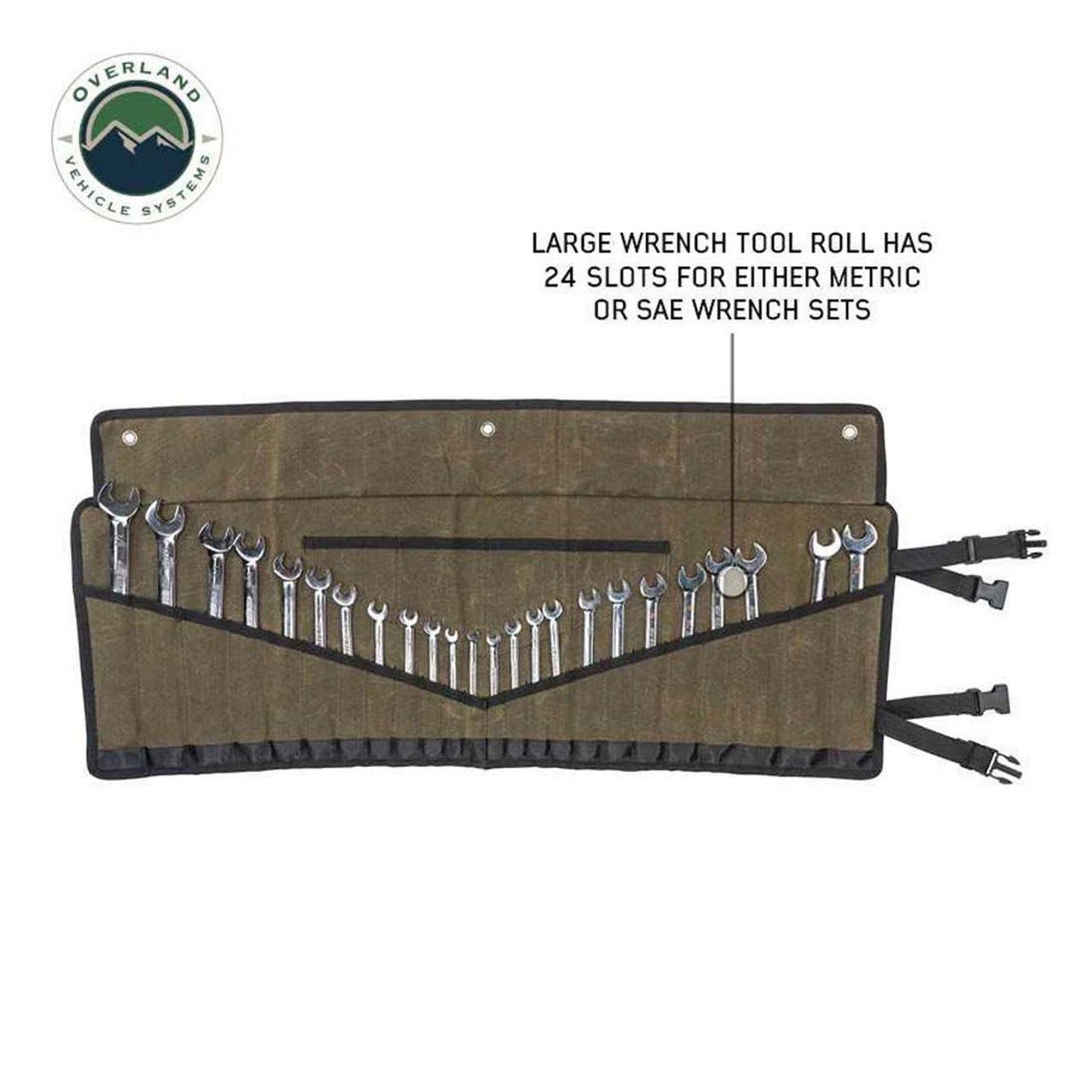 Overland Vehicle Systems Large Wrench Tool Roll (24 Slot) Number 16 Waxed Canvas