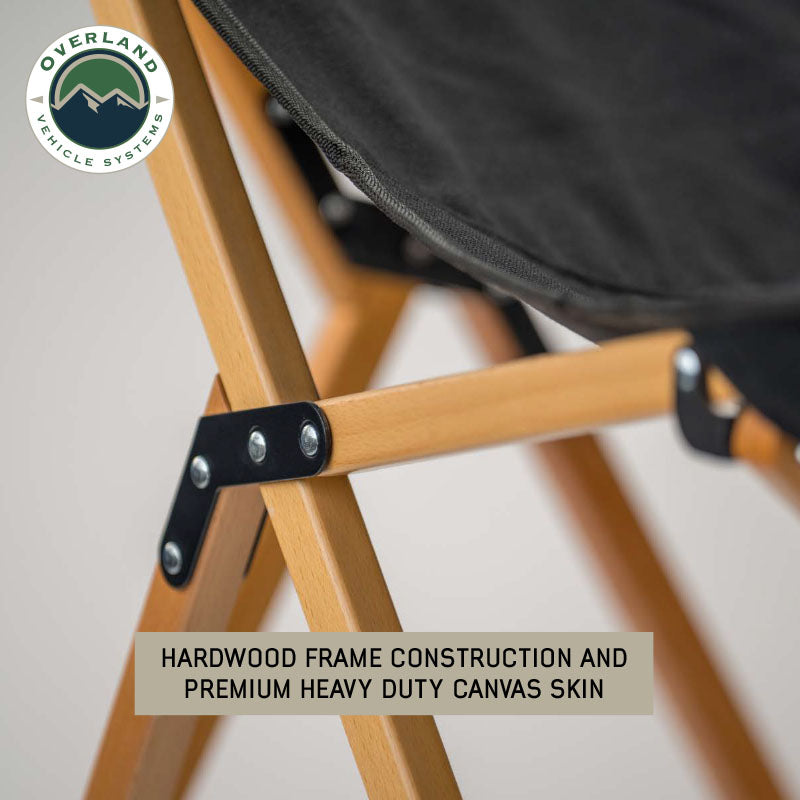 Overland Vehicle Systems Kick It Camp Chair - Wood Base & Storage Bag