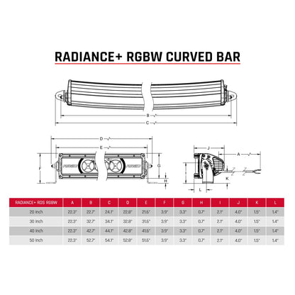 RIGID Industries Radiance Plus Curved 20 Inch RGBW Light Bar