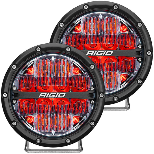 RIGID Industries 360-Series 6 Inch Led Off-Road Drive Beam Red Backlight Pair