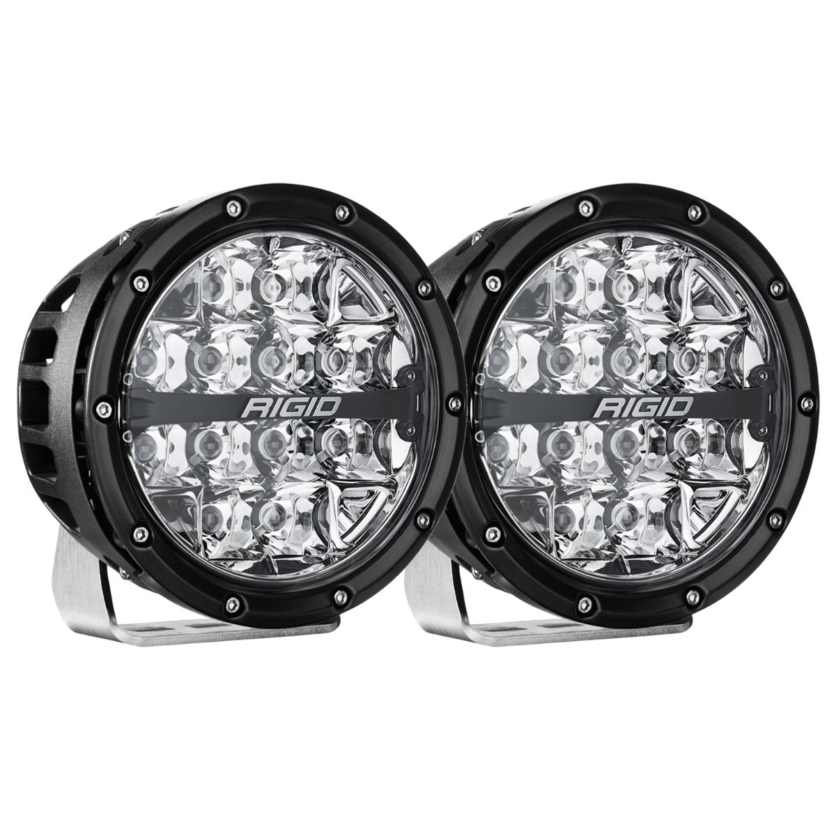 RIGID Industries 360-Series 6 Inch Off-Road Lamp Spot Beam RGBW Backlight Set of 2