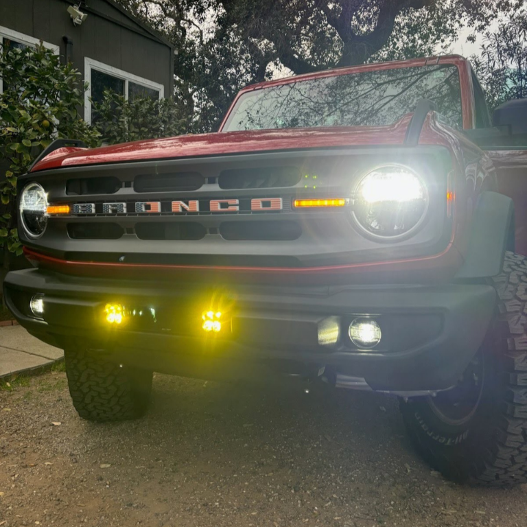GateKeeper Off-Road 2021+ Ford Bronco Stock Plastic Bumper Dual Light Mount
