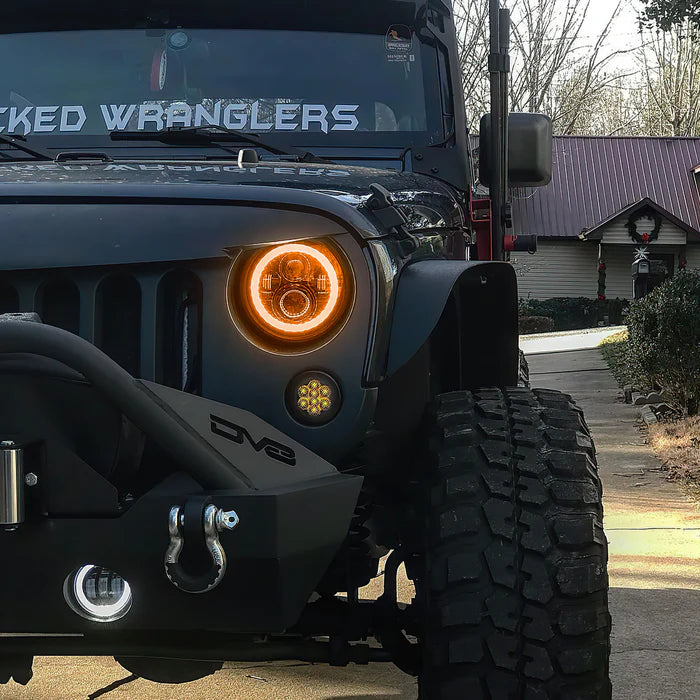Oracle Switchback LED Halo Headlights – DRL & Turn Signal – Jeep Wrangler JK (2007–2018)