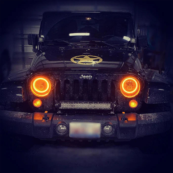 Oracle Switchback LED Halo Headlights – DRL & Turn Signal – Jeep Wrangler JK (2007–2018)