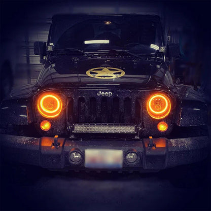 Oracle Switchback LED Halo Headlights – DRL & Turn Signal – Jeep Wrangler JK (2007–2018)