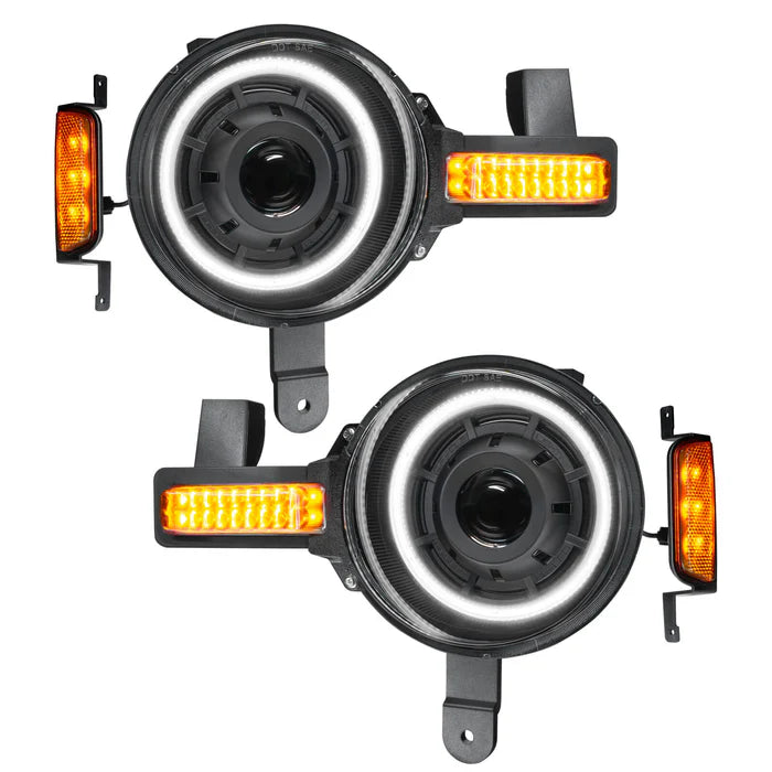 Oracle Lighting Oculus™ Bi-LED Projector Headlights – Ford Bronco (2021–Present) – White Halo