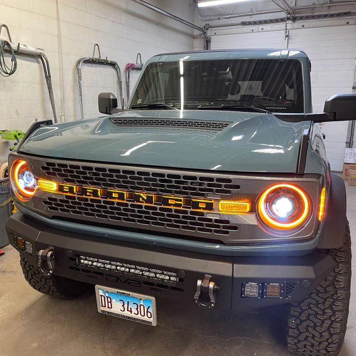 Oracle Lighting Oculus™ Bi-LED Projector Headlights – Ford Bronco (2021–Present) – Amber Halo