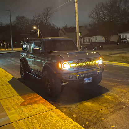 Oracle Lighting Oculus™ Bi-LED Projector Headlights – Ford Bronco (2021–Present) – Amber Halo