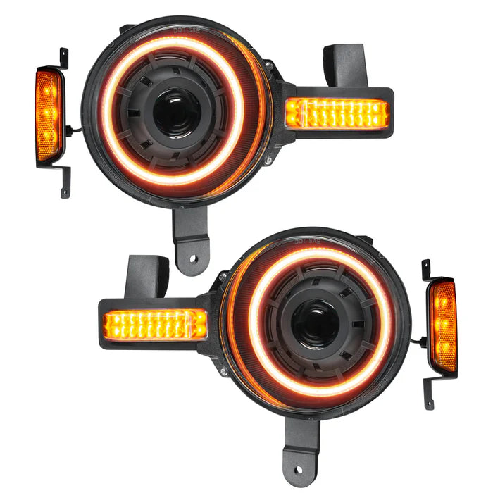 Oracle Lighting Oculus™ Bi-LED Projector Headlights – Ford Bronco (2021–Present) – Amber Halo