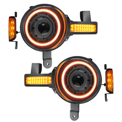 Oracle Lighting Oculus™ Bi-LED Projector Headlights – Ford Bronco (2021–Present) – Amber Halo