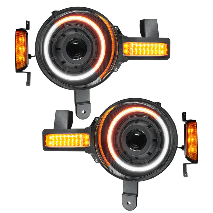 Oracle Lighting Oculus™ Bi-LED Projector Headlights – Ford Bronco (2021–Present) – Amber/White Switchback