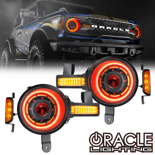 Oracle Lighting 5886-BC2 Oculus Bi-LED Projector Headlights for 2021+ Ford Bronco - ColorSHIFT LED