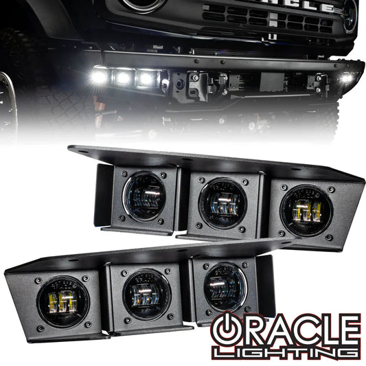 Oracle Lighting 2021-2025 Ford Bronco Triple LED Fog Light Kit for Steel Bumper