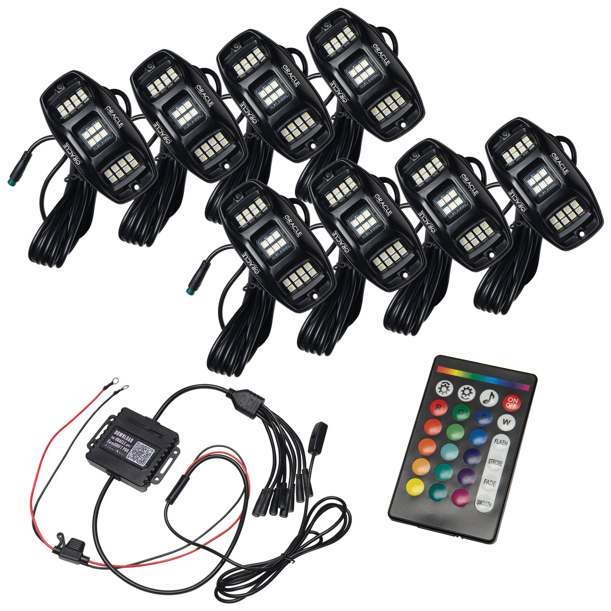 Oracle Lighting ColorSHIFT RGB+W Underbody Wheel Well Rock Light Kit (8 PCS)