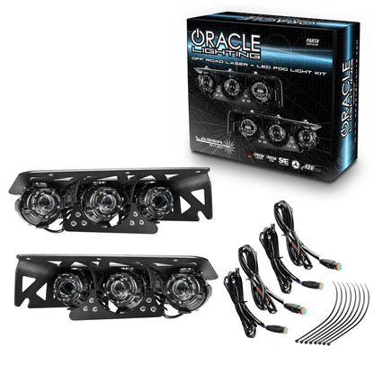 Oracle Lighting 2021-2025 Ford Bronco Off Road LASER Auxiliary Lights + LED Fog Light Kit for Steel Bumper