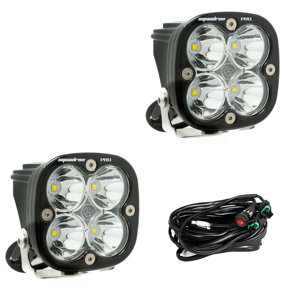 Baja Designs Clear Spot Squadron Pro Black LED Auxiliary Light Pod Pair