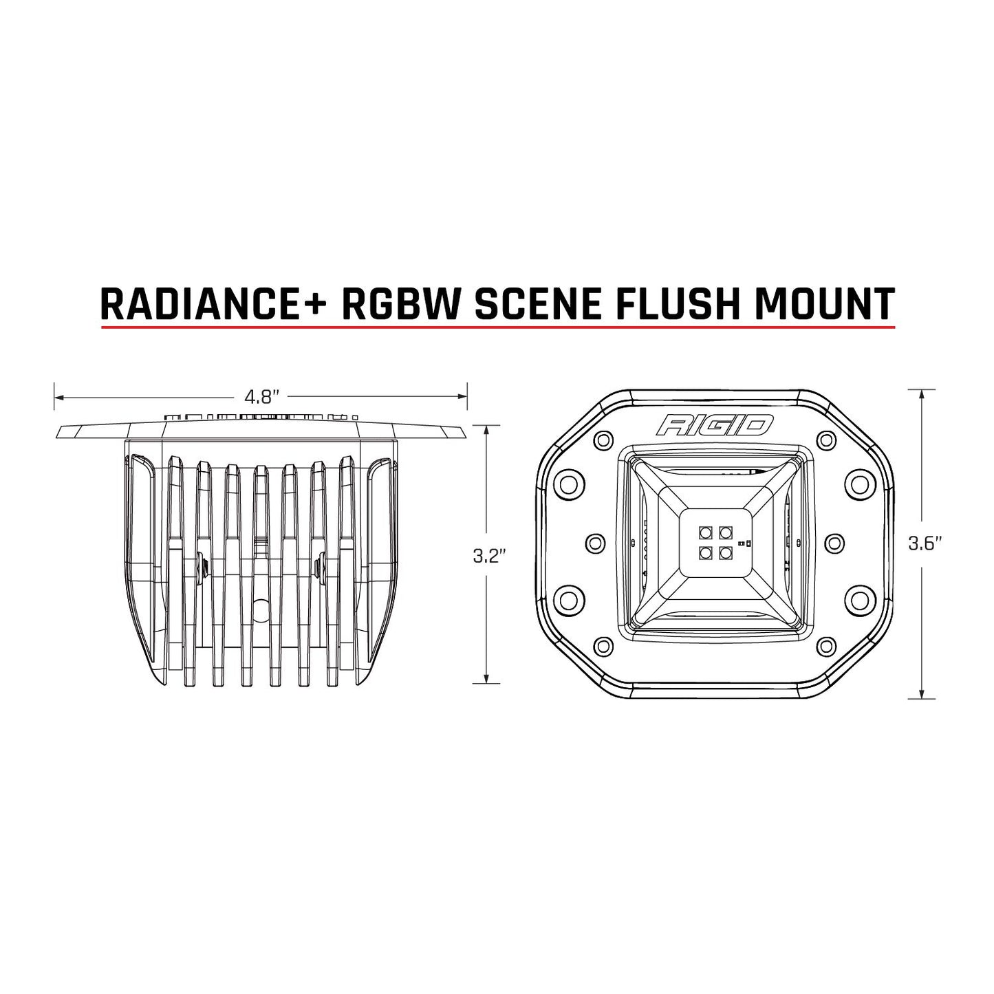RIGID Industries Radiance Plus Scene RGBW Flush Mount Pair