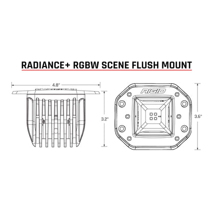 RIGID Industries Radiance Plus Scene RGBW Flush Mount Pair
