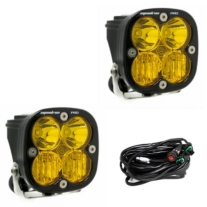 Baja Designs Amber Squadron Pro Black LED Auxiliary Light Pod Pair