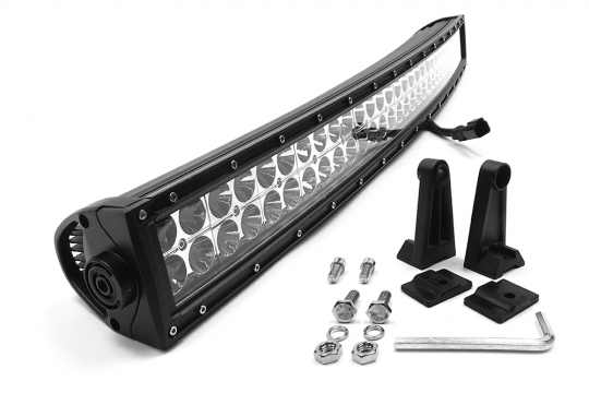 30.0 Inch LED Light Bar Double Row Curved Chrome Series Combo Flood/Beam 180W DT Harness 16,200 Lumens Southern Truck Lifts