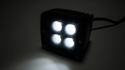 2.0 Inch Square Cree LED Flood Cube Light Single Unit Black Series Amber/White Includes Hardware, Harness Sold Separately Southern Truck Lifts