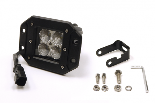 Southern Truck Lifts 3.0 X 3.0 Inch 16W Square Flush Mount LED Light Flood Beam 1,440 Lumens Each