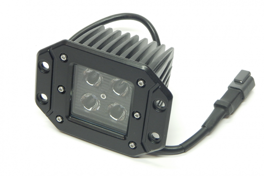 Southern Truck Lifts 3.0 X 3.0 Inch 16W Square Flush Mount LED Light Flood 1,440 Lumens Each Black Series