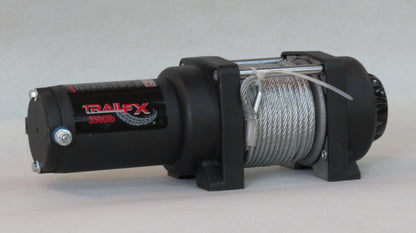 TrailFX ATV/UTV Mounted 250A 3500 Lb  3/16 x 50 Ft Steel Cable 4-Way Roller Fairlead